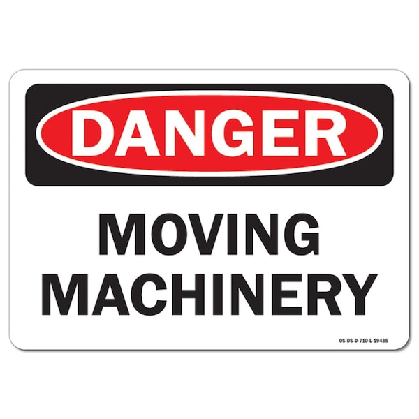 Signmission OSHA Danger Sign, Moving Machinery, 10in X 7in Rigid Plastic, 10" W, 7" H, Landscape OS-DS-P-710-L-19435 - main